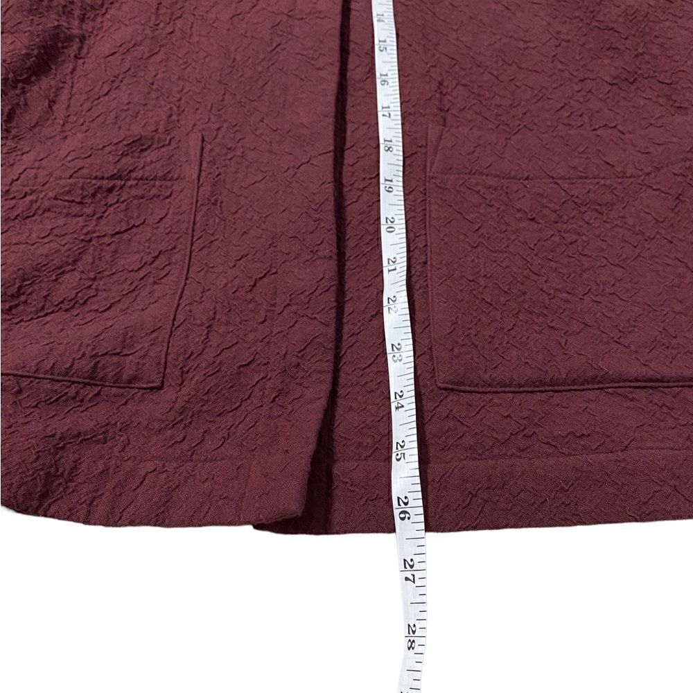Eileen Fisher Rippled Organic Double Weave Cotton Jacket in Deep Clarete - Picture 4 of 6